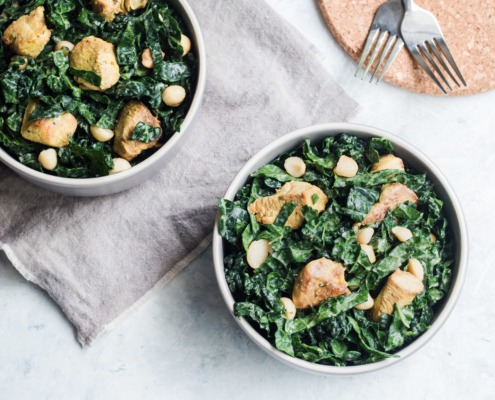 Chicken Kale Caesar Salad
