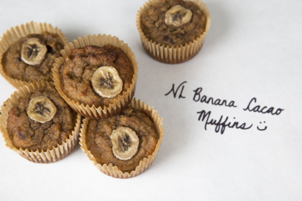 banana cacao muffins